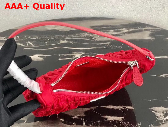 Prada Nylon and Saffiano Leather Mini Bag in Red Replica