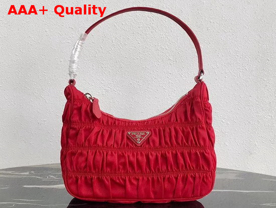 Prada Nylon and Saffiano Leather Mini Bag in Red Replica