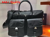 Prada Nylon and Saffiano Leather Tote in Black Replica