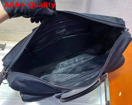 Prada Nylon and Saffiano Leather Tote in Black Replica