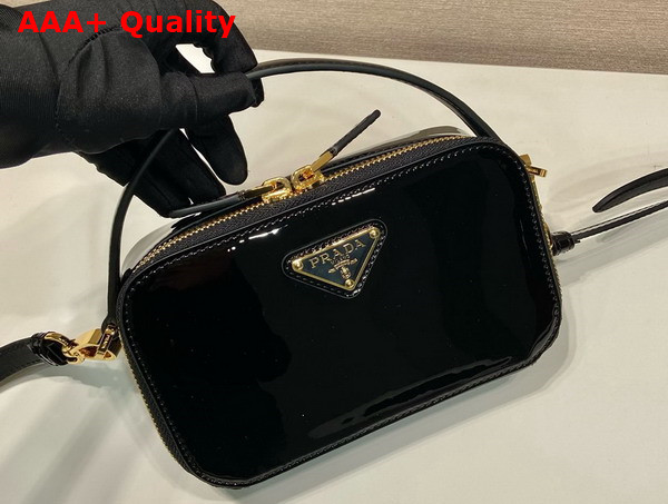 Prada Odette Patent Leather Mini Bag in Black 1BH206 Replica