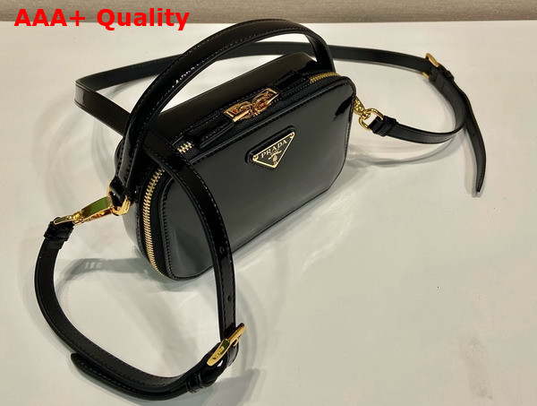 Prada Odette Patent Leather Mini Bag in Black 1BH206 Replica