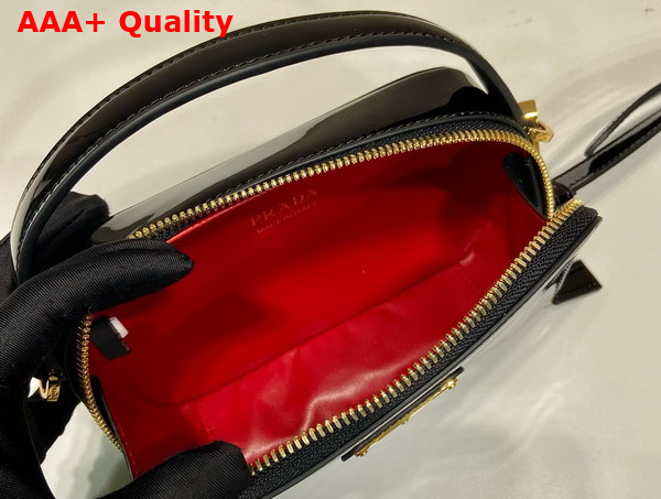 Prada Odette Patent Leather Mini Bag in Black 1BH206 Replica