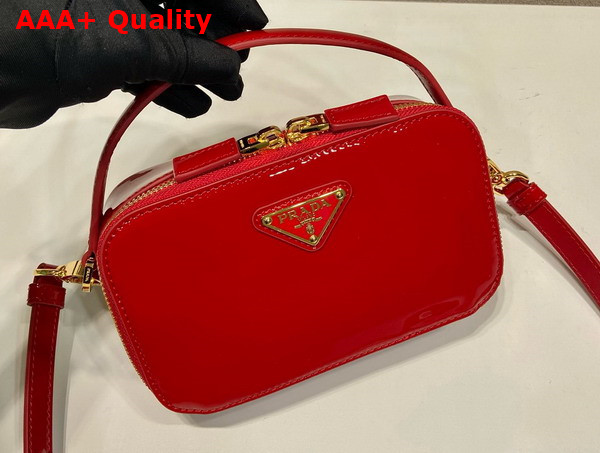 Prada Odette Patent Leather Mini Bag in Cherry Red 1BH206 Replica