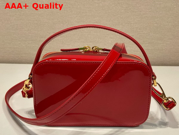 Prada Odette Patent Leather Mini Bag in Cherry Red 1BH206 Replica