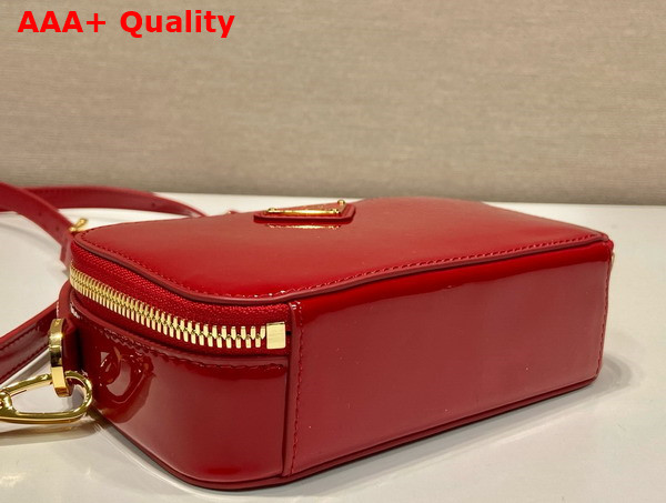 Prada Odette Patent Leather Mini Bag in Cherry Red 1BH206 Replica