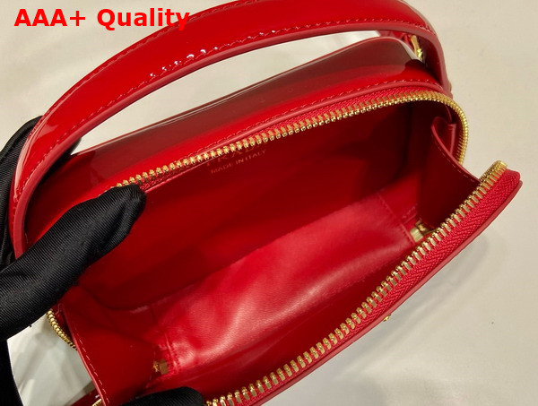 Prada Odette Patent Leather Mini Bag in Cherry Red 1BH206 Replica