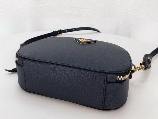 Prada Odette Saffiano Leather Bag Navy Blue