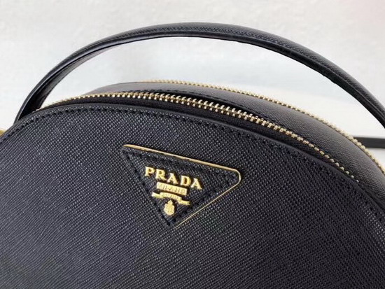 Prada Odette Saffiano Leather Bag in Black