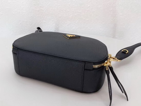 Prada Odette Saffiano Leather Bag in Black