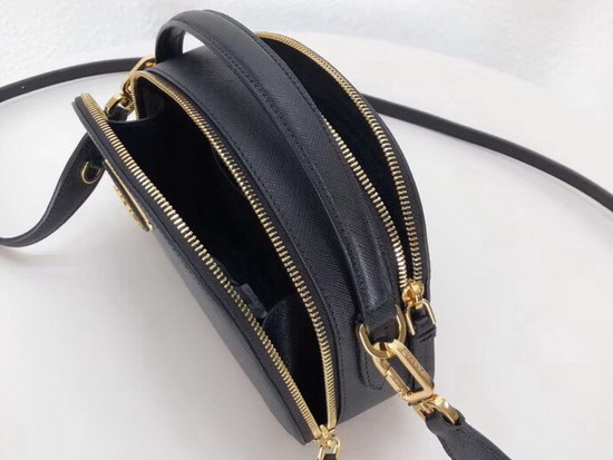 Prada Odette Saffiano Leather Bag in Black