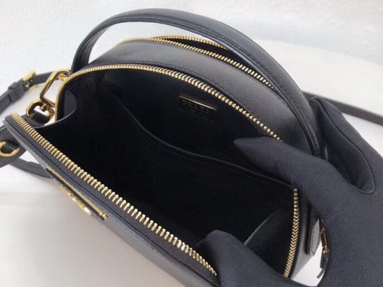 Prada Odette Saffiano Leather Bag in Black