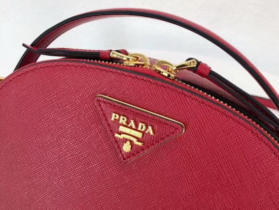 Prada Odette Saffiano Leather Bag in Red