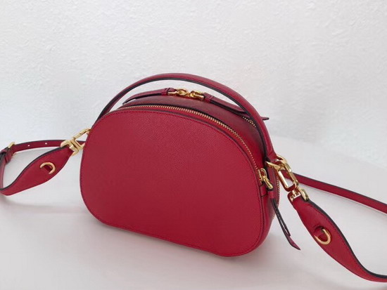 Prada Odette Saffiano Leather Bag in Red