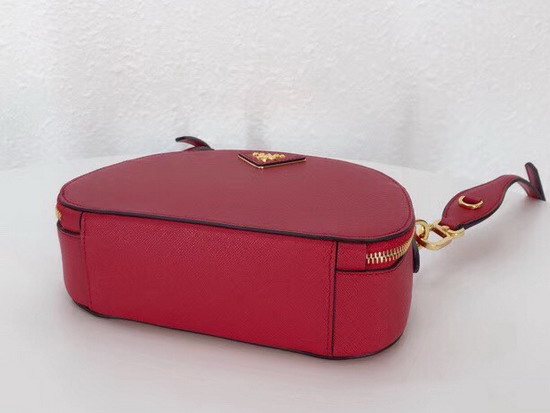 Prada Odette Saffiano Leather Bag in Red