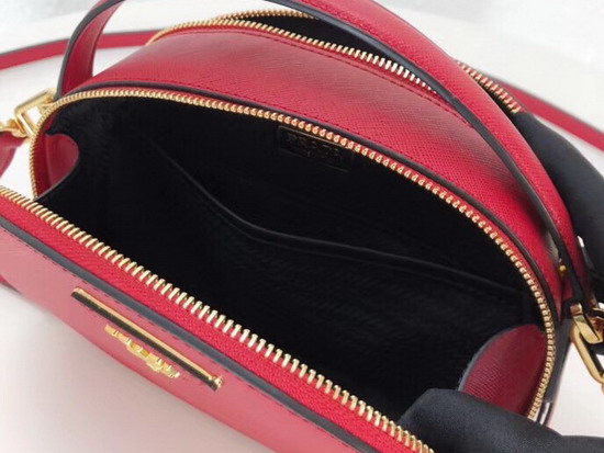 Prada Odette Saffiano Leather Bag in Red