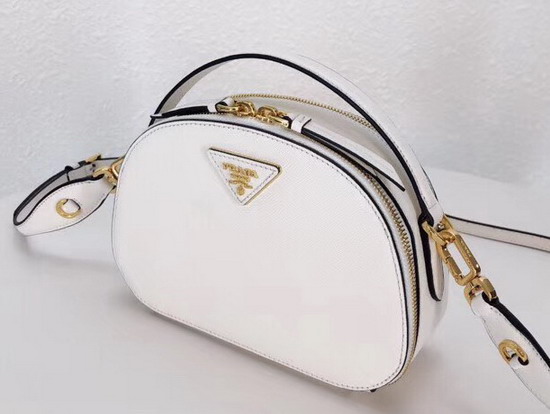 Prada Odette Saffiano Leather Bag in White