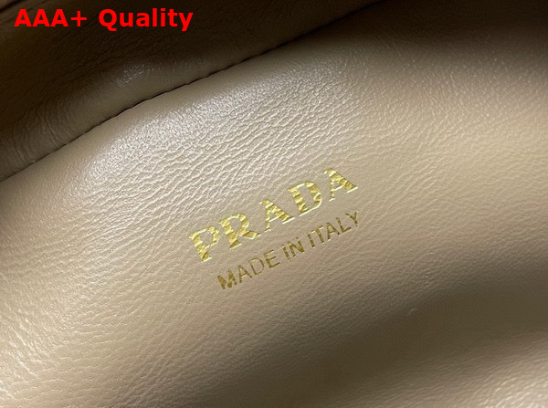 Prada Odette Shearling Mini Bag Ecru Noisette 1BH208 Replica