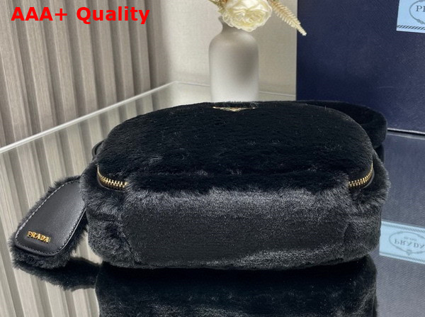 Prada Odette Shearling Mini Bag in Black 1BH208 Replica