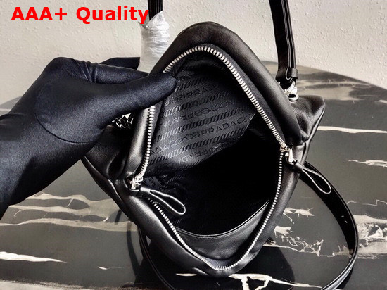 Prada Padded Nappa Leather Handbag Black 1BA315 Replica