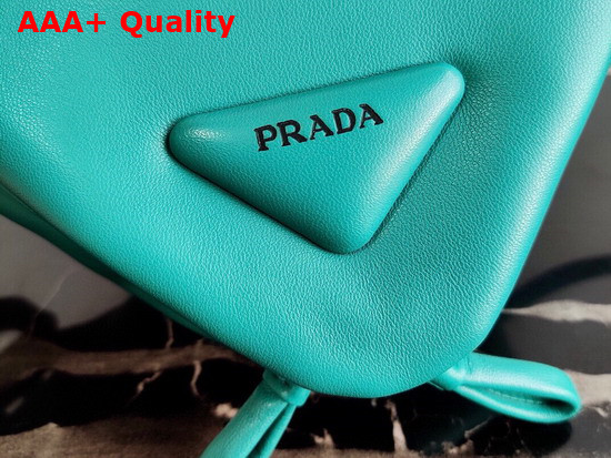 Prada Padded Nappa Leather Handbag Peacock Blue 1BA315 Replica