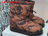 Prada Padded Nylon Booties Brown Camouflage Print Replica