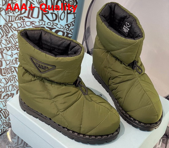 Prada Padded Nylon Booties in Army Green Replica