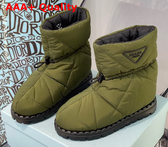 Prada Padded Nylon Booties in Army Green Replica