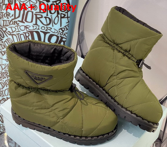 Prada Padded Nylon Booties in Army Green Replica