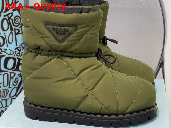 Prada Padded Nylon Booties in Army Green Replica