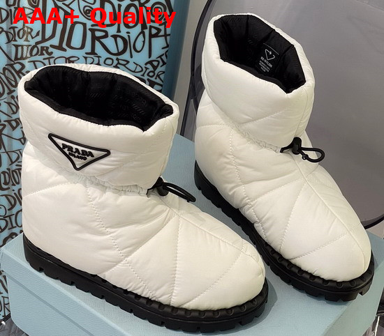 Prada Padded Nylon Booties in White Replica