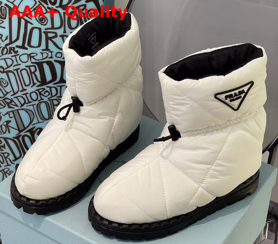 Prada Padded Nylon Booties in White Replica