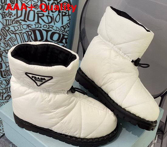 Prada Padded Nylon Booties in White Replica