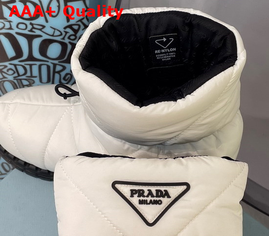 Prada Padded Nylon Booties in White Replica