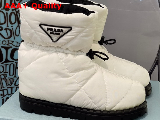 Prada Padded Nylon Booties in White Replica