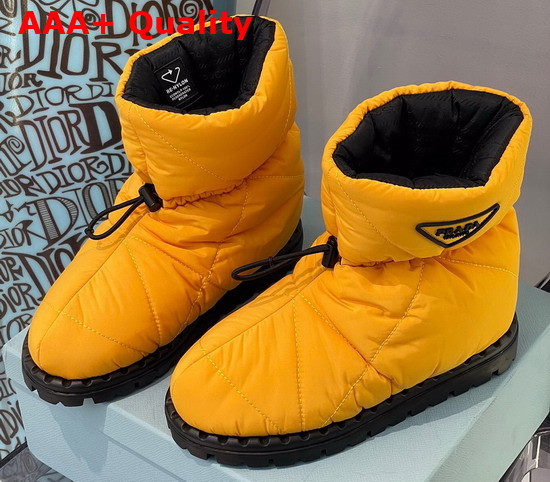 Prada Padded Nylon Booties in Yellow Replica