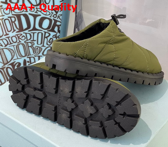 Prada Padded Nylon Slide in Army Green Replica