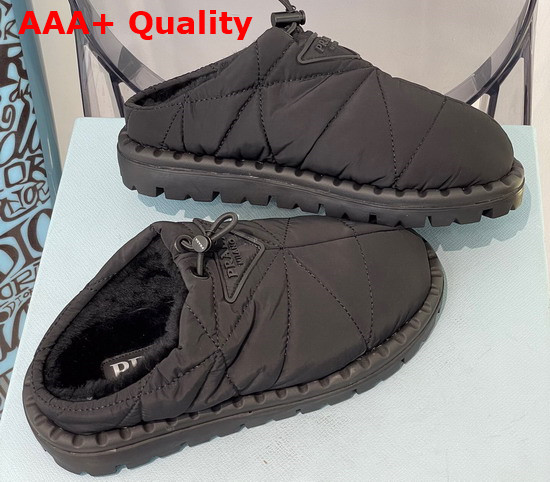 Prada Padded Nylon Slide in Black Replica