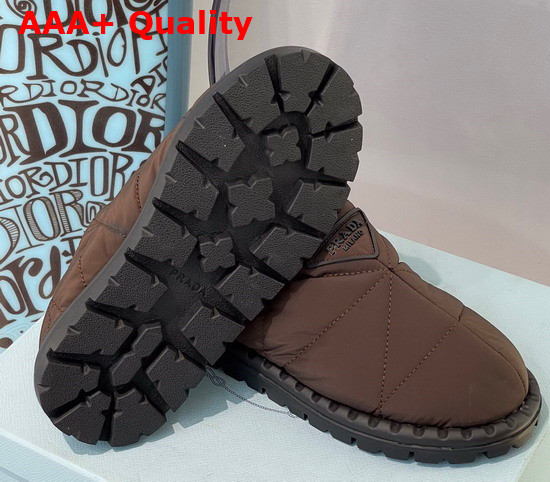 Prada Padded Nylon Slide in Brown Replica