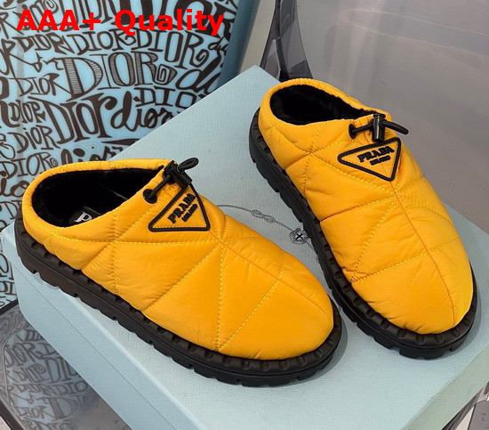 Prada Padded Nylon Slide in Yellow Replica