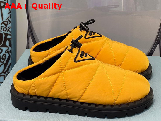 Prada Padded Nylon Slide in Yellow Replica