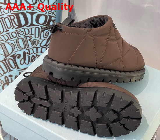 Prada Padded Nylon Slip On Shoes in Brown Replica