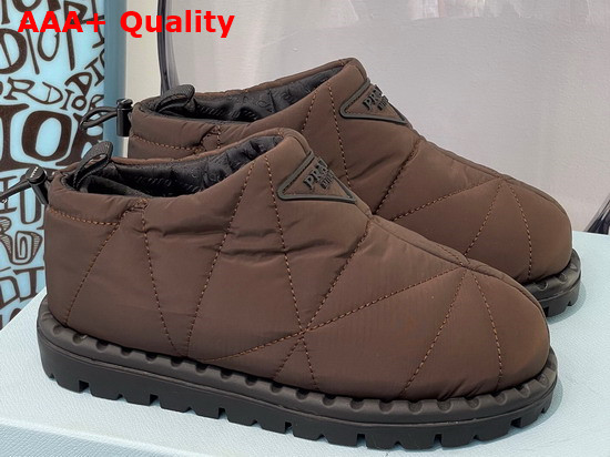 Prada Padded Nylon Slip On Shoes in Brown Replica