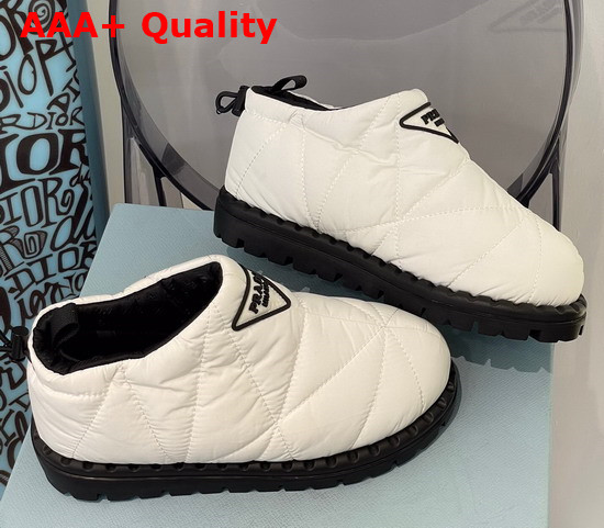 Prada Padded Nylon Slip On Shoes in White Replica