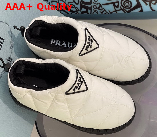 Prada Padded Nylon Slip On Shoes in White Replica