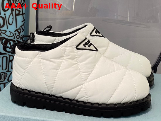 Prada Padded Nylon Slip On Shoes in White Replica