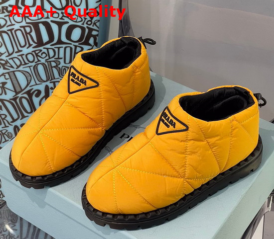 Prada Padded Nylon Slip On Shoes in Yellow Replica