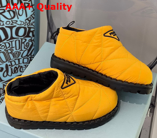 Prada Padded Nylon Slip On Shoes in Yellow Replica