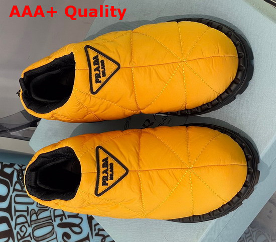 Prada Padded Nylon Slip On Shoes in Yellow Replica