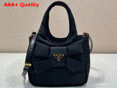 Prada Padded Re Nylon Mini Bag with Bow Black 1BA359 Replica